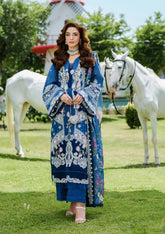 3-PC Unstitched Embordered Luxury Lawn By Elaf | ELH-2A ZIVA